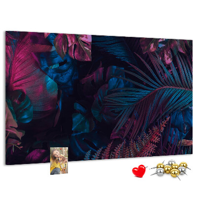 Tableau affichage liège Feuilles tropicales aux couleurs intenses