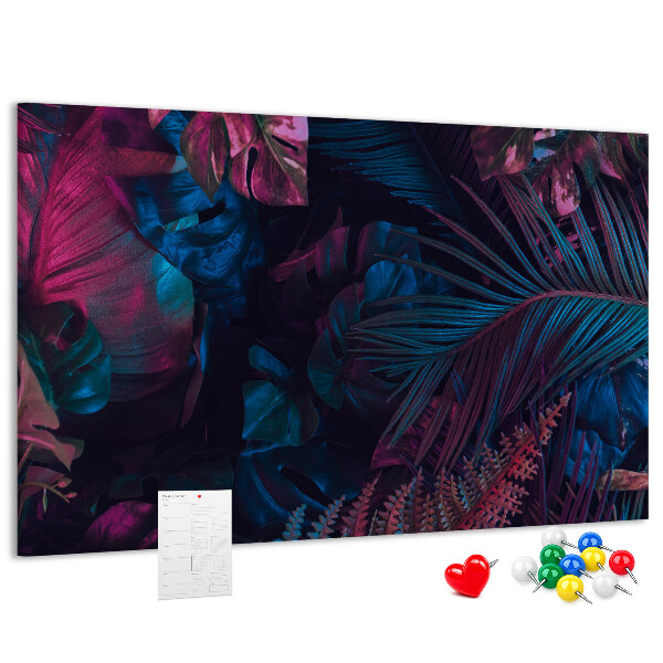 Tableau affichage liège Feuilles tropicales aux couleurs intenses