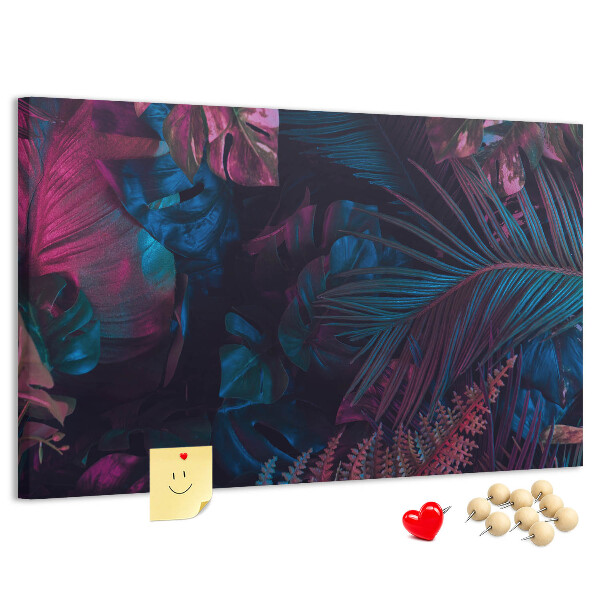 Tableau affichage liège Feuilles tropicales aux couleurs intenses