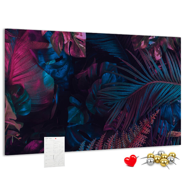 Tableau affichage liège Feuilles tropicales aux couleurs intenses