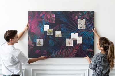Tableau affichage liège Feuilles tropicales aux couleurs intenses