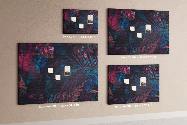 Tableau affichage liège Feuilles tropicales aux couleurs intenses