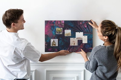 Tableau affichage liège Feuilles tropicales aux couleurs intenses