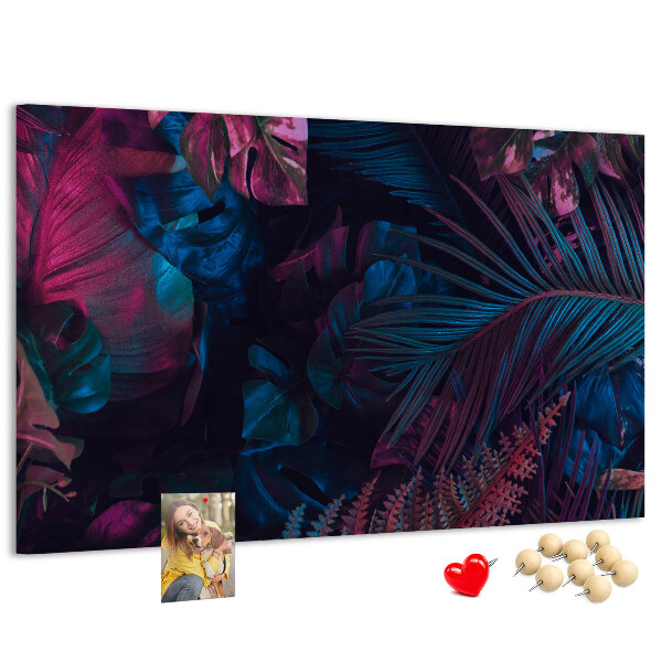 Tableau affichage liège Feuilles tropicales aux couleurs intenses