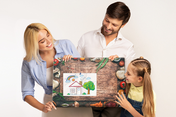 Tableau de liège Ingrédients naturels sur fond de bois
