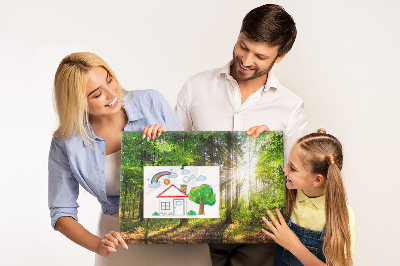 Tableau affichage liège Rayons de soleil dans la forêt verte