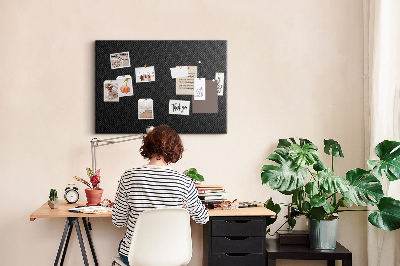 Tableau en liège Texture noire avec un délicat motif à carreaux