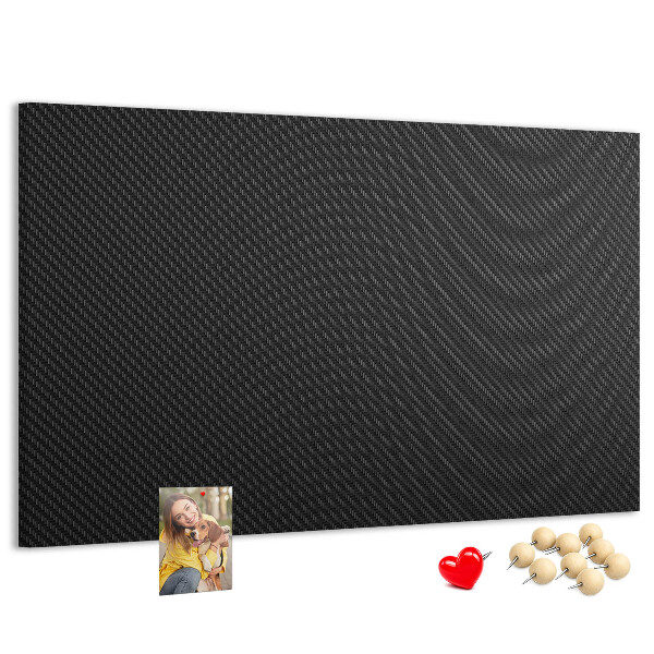 Tableau en liège Texture noire avec un délicat motif à carreaux