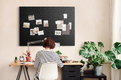 Tableau en liège Texture noire avec un délicat motif à carreaux