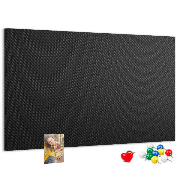 Tableau en liège Texture noire avec un délicat motif à carreaux