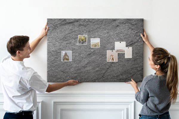 Tableau affichage liège Texture de pierre dans des tons de gris