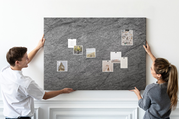 Tableau affichage liège Texture de pierre dans des tons de gris