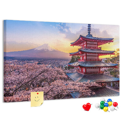 Tableau affichage liège Paysage printanier avec le mont Fuji