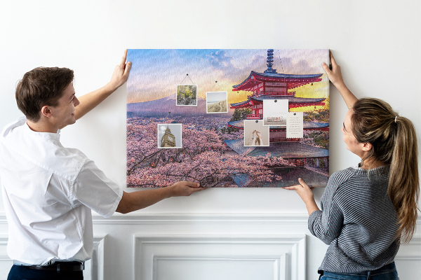 Tableau affichage liège Paysage printanier avec le mont Fuji
