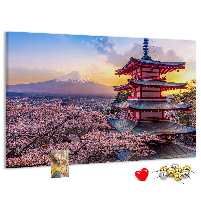Tableau affichage liège Paysage printanier avec le mont Fuji
