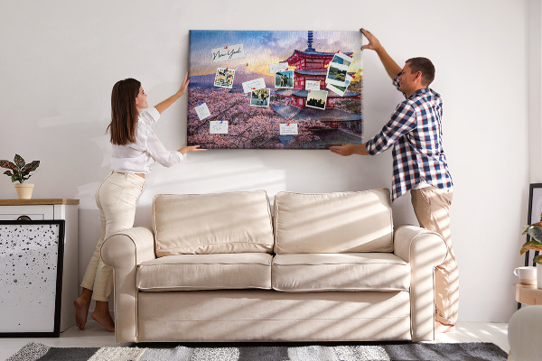 Tableau affichage liège Paysage printanier avec le mont Fuji