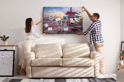Tableau affichage liège Paysage printanier avec le mont Fuji
