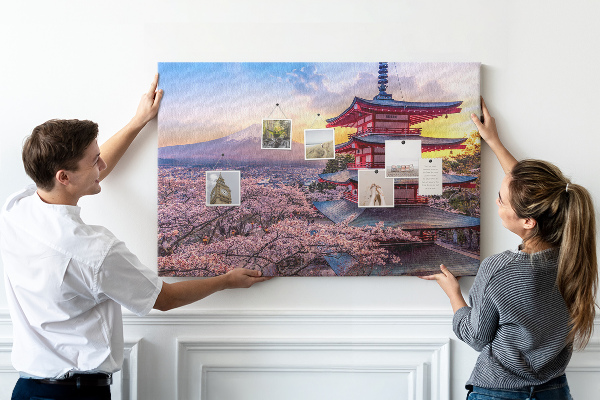 Tableau affichage liège Paysage printanier avec le mont Fuji