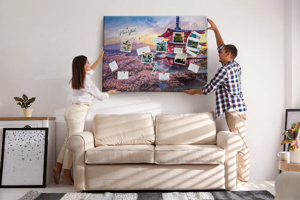 Tableau affichage liège Paysage printanier avec le mont Fuji