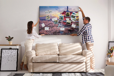 Tableau affichage liège Paysage printanier avec le mont Fuji