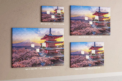 Tableau affichage liège Paysage printanier avec le mont Fuji