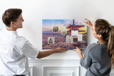 Tableau affichage liège Paysage printanier avec le mont Fuji