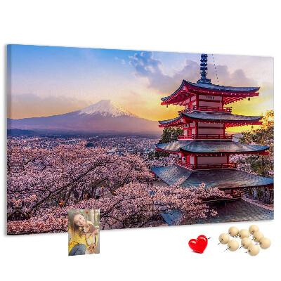 Tableau affichage liège Paysage printanier avec le mont Fuji