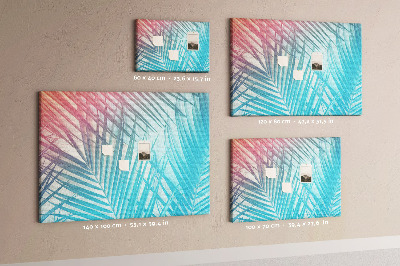 Tableau en liège Feuilles tropicales sur fond pastel