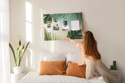 Tableau affichage liège Feuilles tropicales sur fond pastel