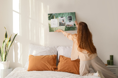 Tableau affichage liège Feuilles tropicales sur fond pastel