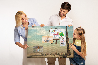Tableau affichage liège Un éléphant sur une branche dans un paysage désertique
