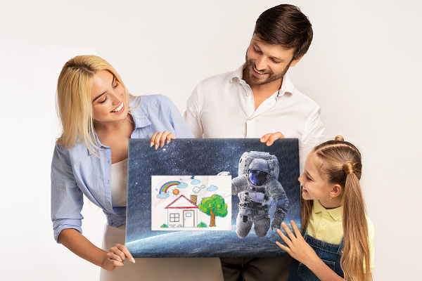Tableau de liège Astronaute dans l'espace