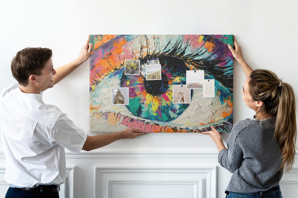 Tableau de liège Un œil coloré aux coups de pinceau dynamiques
