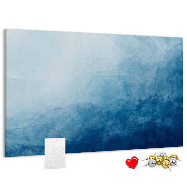 Tableau de liège Des nuances de bleu en vagues délicates