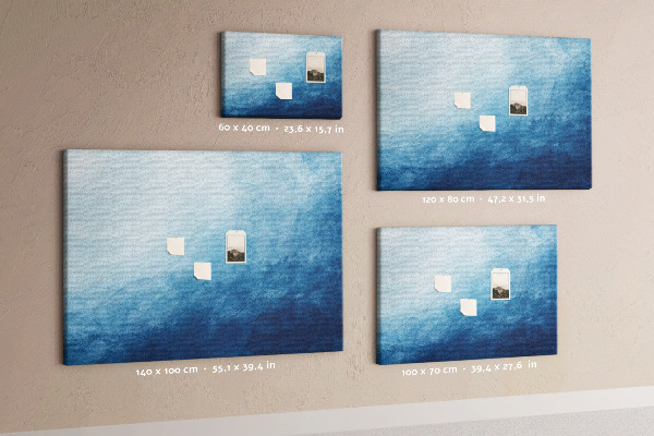 Tableau de liège Des nuances de bleu en vagues délicates