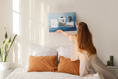 Tableau de liège Des nuances de bleu en vagues délicates