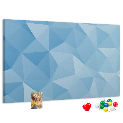Tableau en liège Triangles géométriques bleus dans des nuances