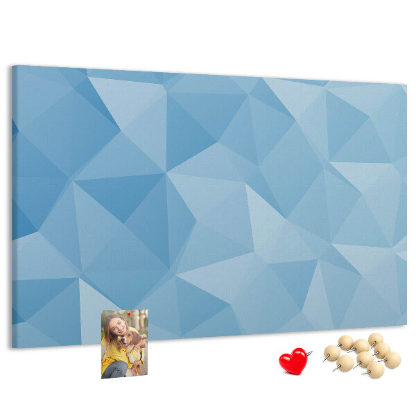 Tableau en liège Triangles géométriques bleus dans des nuances