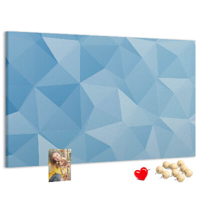 Tableau en liège Triangles géométriques bleus dans des nuances