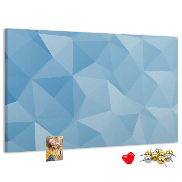Tableau en liège Triangles géométriques bleus dans des nuances