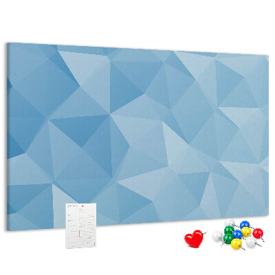 Tableau en liège Triangles géométriques bleus dans des nuances