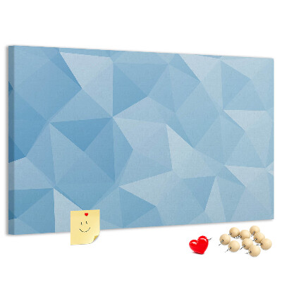 Tableau en liège Triangles géométriques bleus dans des nuances