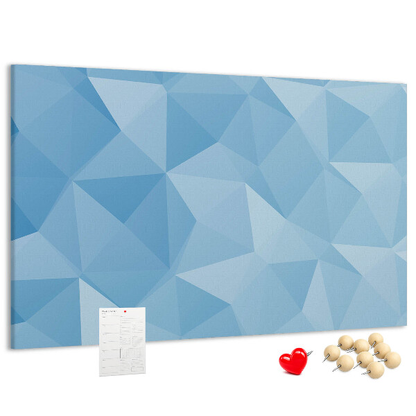 Tableau en liège Triangles géométriques bleus dans des nuances