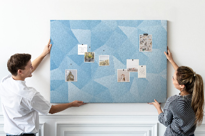 Tableau en liège Triangles géométriques bleus dans des nuances