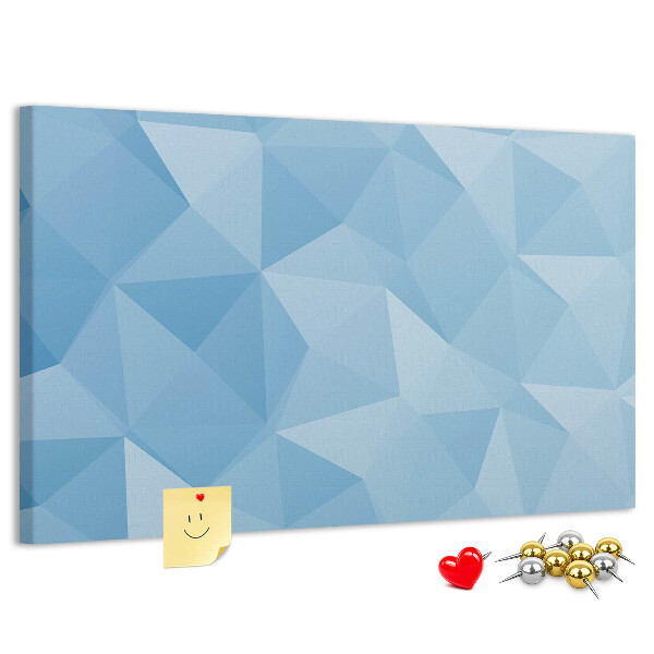 Tableau en liège Triangles géométriques bleus dans des nuances