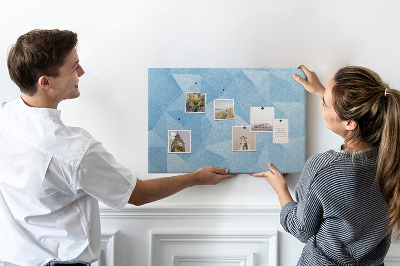 Tableau en liège Triangles géométriques bleus dans des nuances