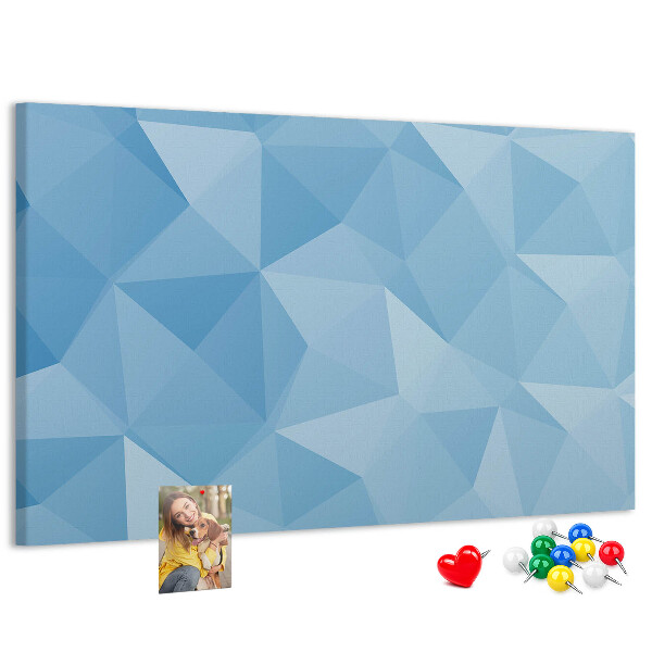 Tableau en liège Triangles géométriques bleus dans des nuances