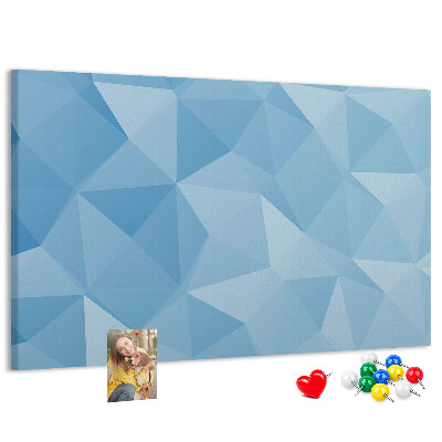 Tableau en liège Triangles géométriques bleus dans des nuances