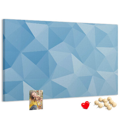 Tableau en liège Triangles géométriques bleus dans des nuances