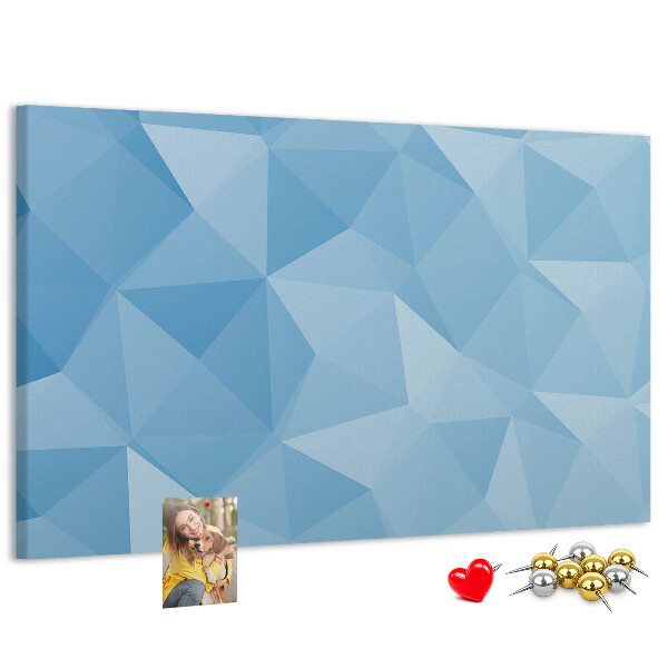 Tableau en liège Triangles géométriques bleus dans des nuances
